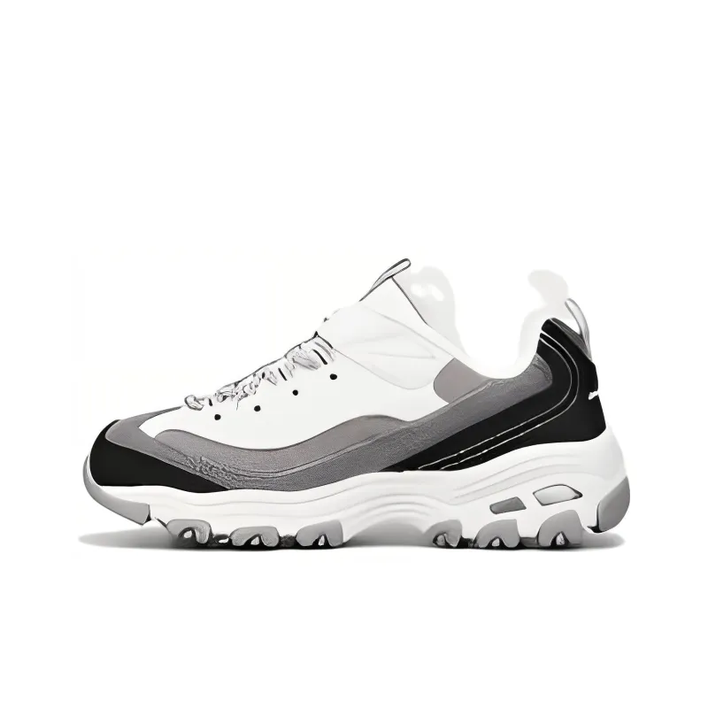 Skechers DLITES Cushioning Anti Slip And Wear Resistant Low Top Kids Lifestyle Shoes Black White Teenagers-0
