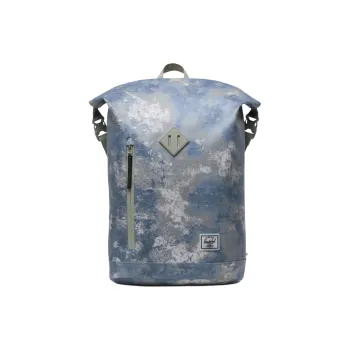 Herschel Recycled Fabric Backpack Unisex Blue With Light Green Accents