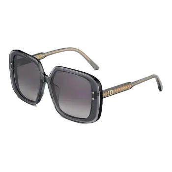DIOR Plate Frame Irregular Shape Sunglasses Unisex Gray