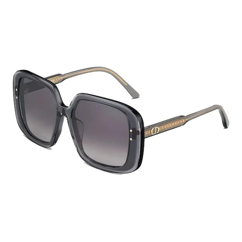 DIOR Plate Frame Irregular Shape Sunglasses Unisex Gray-0