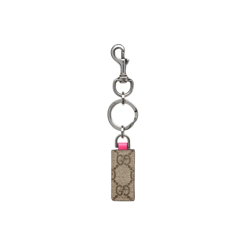 GUCCI Canvas With Leather Bag Accessories Women's Beige & Ebony With Pink Accents-0