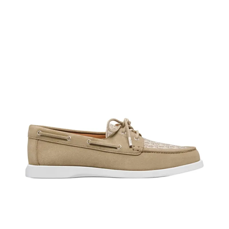 DIOR Granville OBLIQUE Boat Shoes Men's Brown-1
