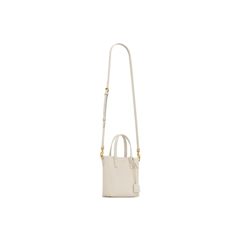 SAINT LAURENT Cow Leather Shoulder Bag Crossbody Bag Handbag Unisex Vintage White-3