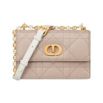 DIOR Sheepskin Shoulder Bag Crossbody Bag Mini Women's Milk White & Beige Brown