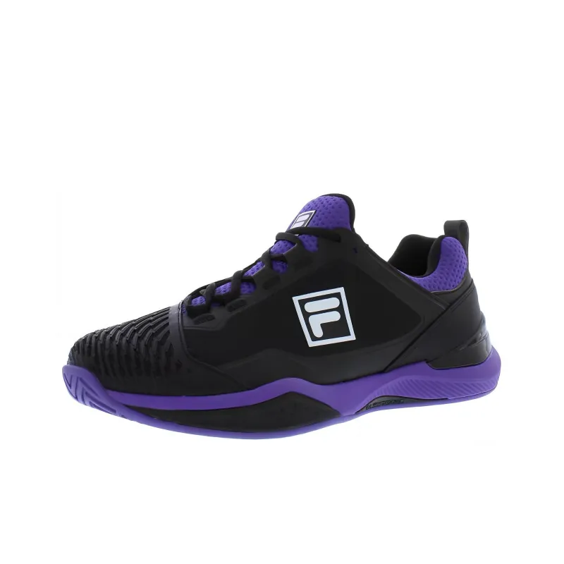 FILA Speedserve Energized Cushioning Low Top Running Shoes Men's Black Purple-0