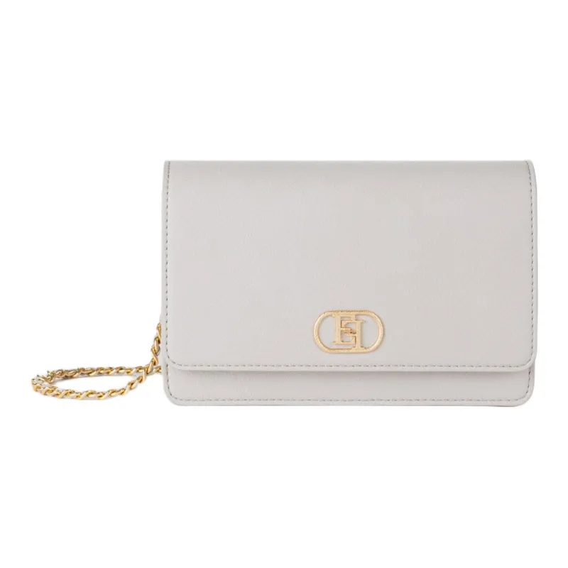 Elisabetta Franchi Polyester Blend With Polyurethane Crossbody Bag Shoulder Bag Women's Pearl Gray-0