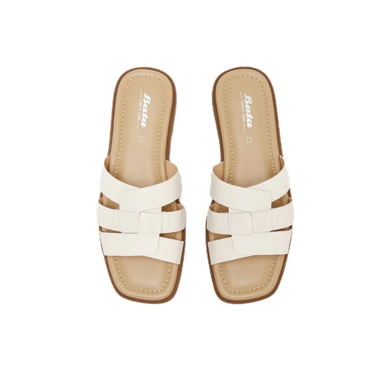 BATA Slide Slippers Women's Beige-11