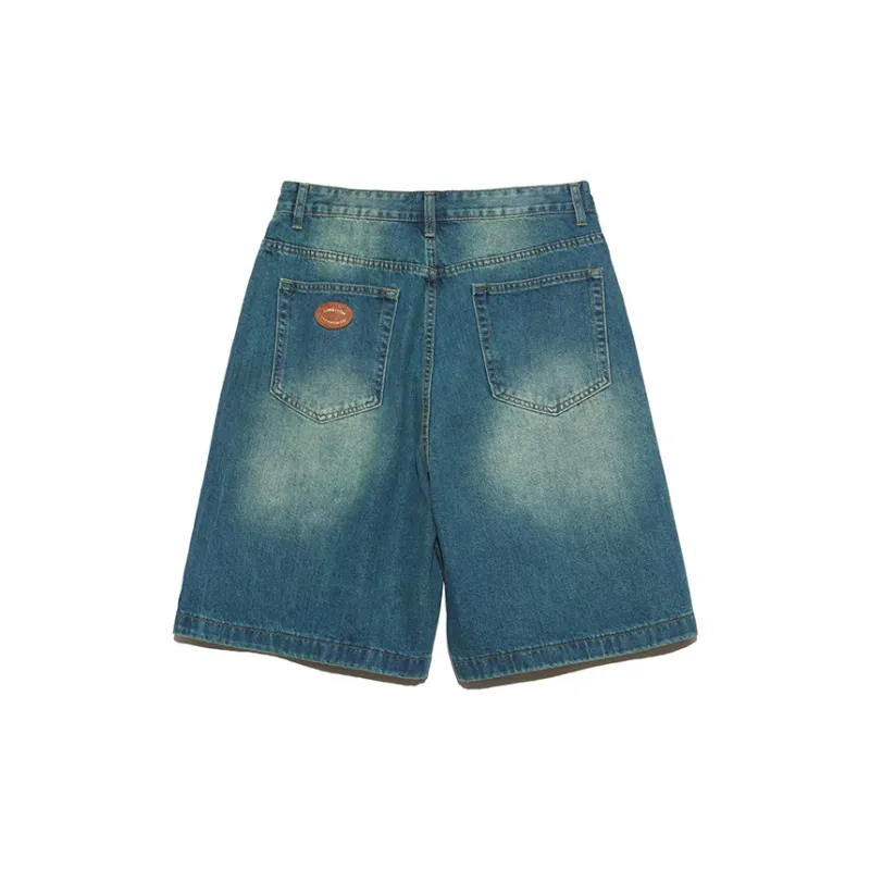 Umamiism Denim Shorts Unisex Vintage Blue-1