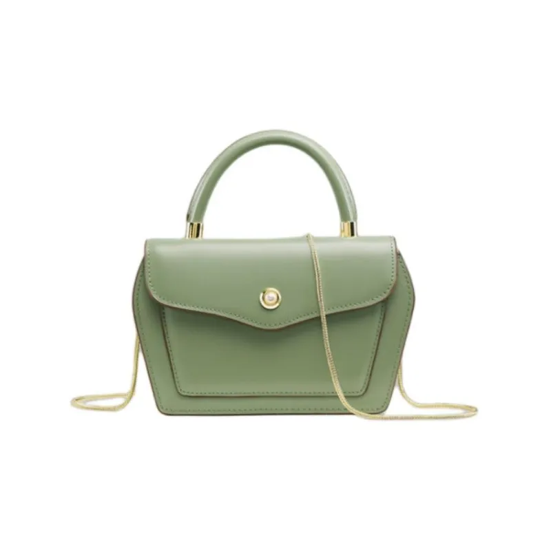 DEERE JACK Cow Leather Shoulder Bag Crossbody Bag Handbag Medium Size Women's Matcha Green-0
