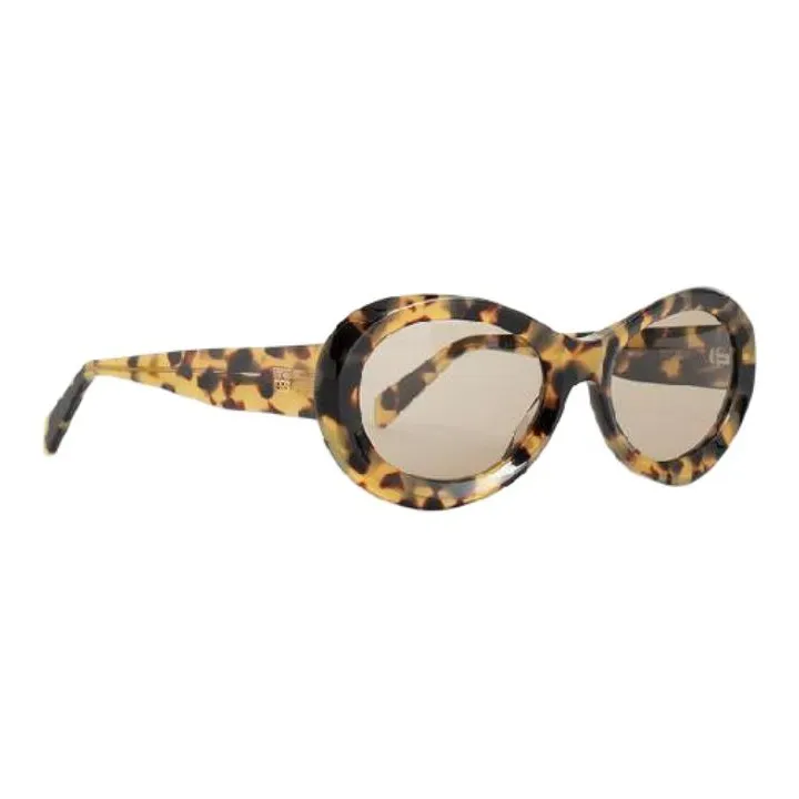 TOTEME Acetate Irregular Shape Sunglasses Women's Tortoiseshell-2