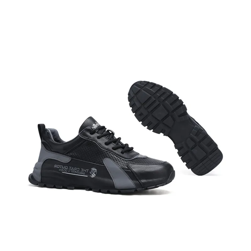 U7 Cushioning Anti Slip Wear Resistant Breathable Moisture Wicking Low Top Casual Shoes Men's Black-3