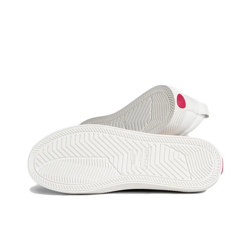 CARIUMA Low Top Canvas Shoes Unisex White Red-3