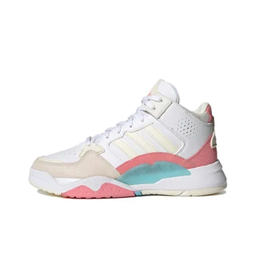 Adidas Neo 5th Quarter Vintage Basketball Shoes Women's Mid-Top White/Beige/Pink/Blue