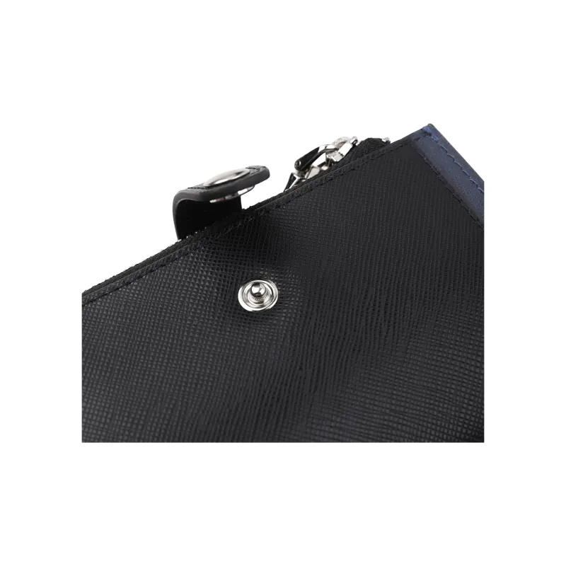 NAVIGARE Cow Leather 2 in 1 Car Key Pouch Card Holder, Wallet Trumpets Men's Black & Blue-5