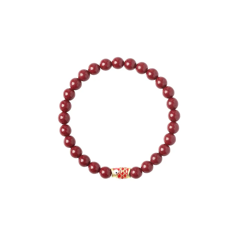 Baozhi Reconstructed Cinnabar Jade Bracelets Unisex-15