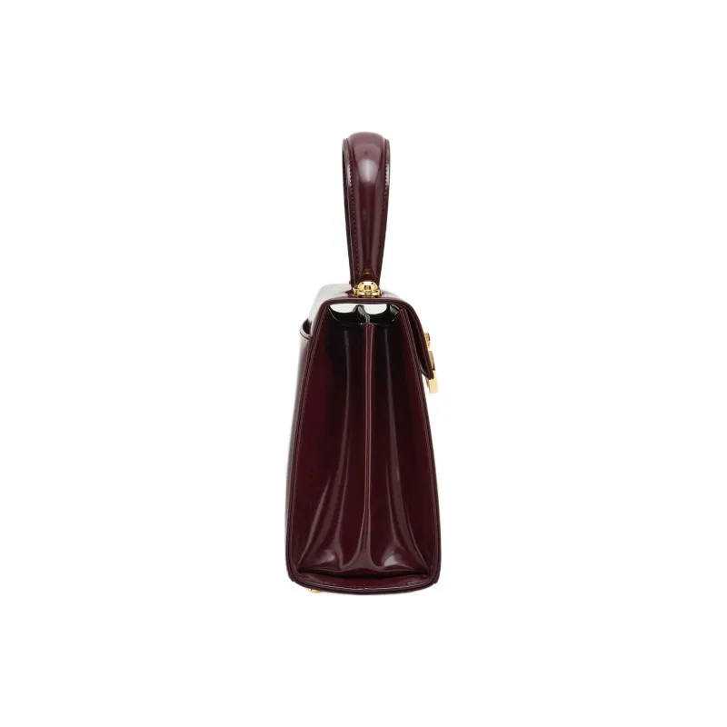 FERRAGAMO Calfskin Shoulder Bag Crossbody Bag Handbag Small Size Women's Dark Red-1