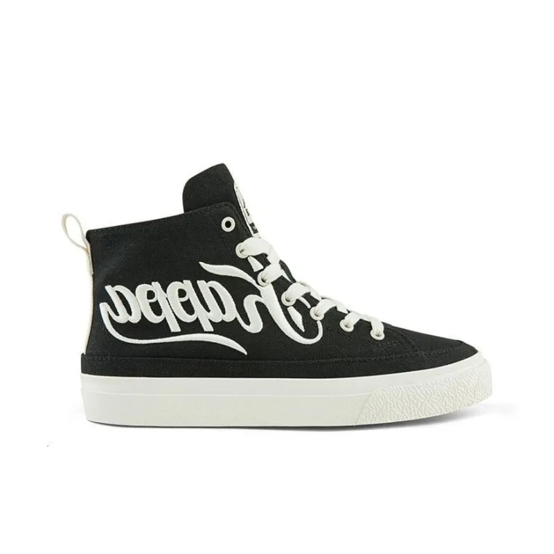 Kappa Coverage Anti Slip And Wear Resistant Mid Top Skateboard Shoes Unisex Black-1