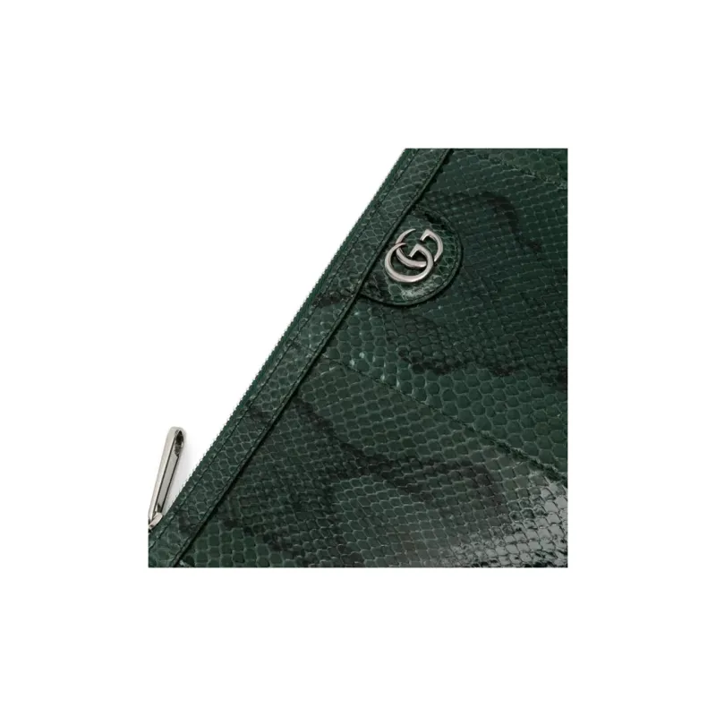 GUCCI Calfskin Clutch Men's Dark Green-2