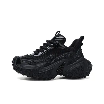 U7 Breathable Height Increasing Low-Top Chunky Sneakers Men's Black