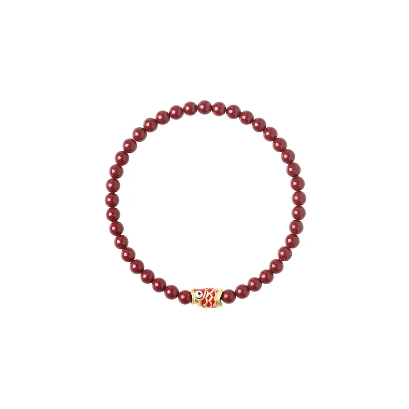 Baozhi Reconstructed Cinnabar Jade Bracelets Unisex-0