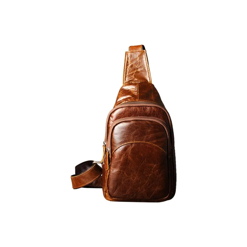 DOSRFINI Genuine Leather Top Grain Cow Leather Sling Bag Regular Men's-5