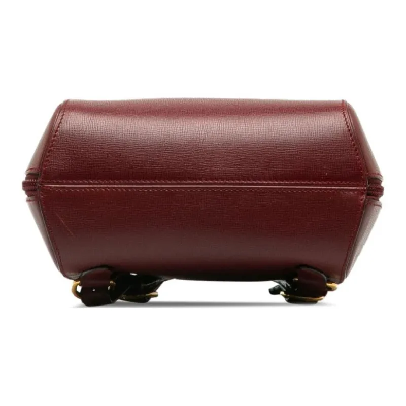 CARTIER Calfskin Backpack Unisex Burgundy-3