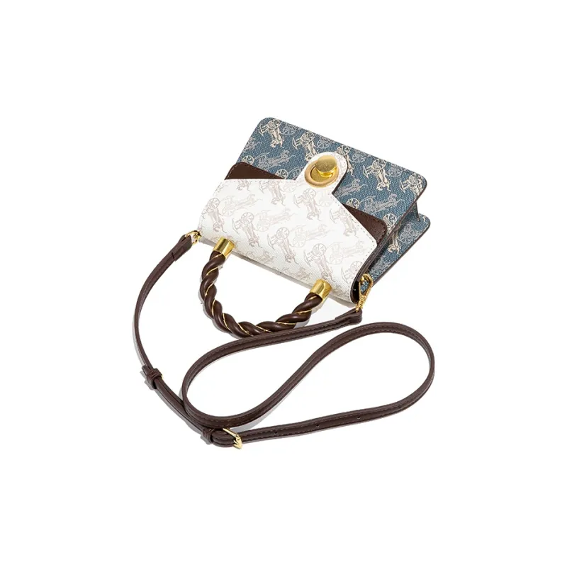 CentarlKatty Polyurethane One Shoulder Handbag Regular Women's Carriage Apricot & Blue-3