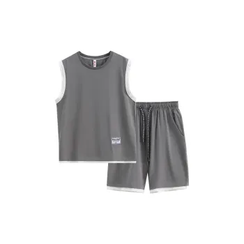 FENTENG Pajama Set Men's Vintage Gray