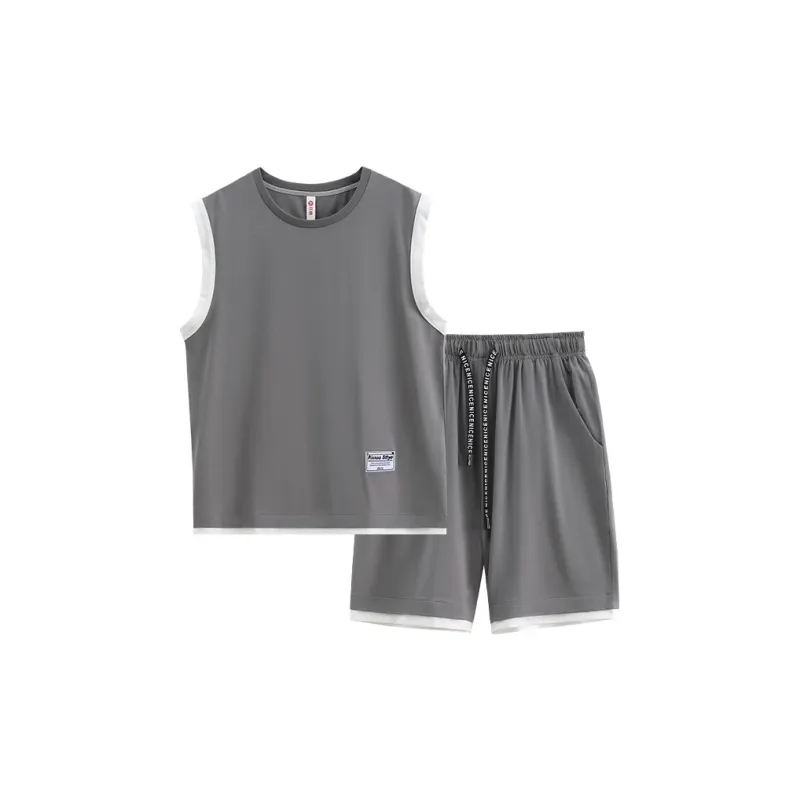 FENTENG Pajama Set Men's Vintage Gray-0