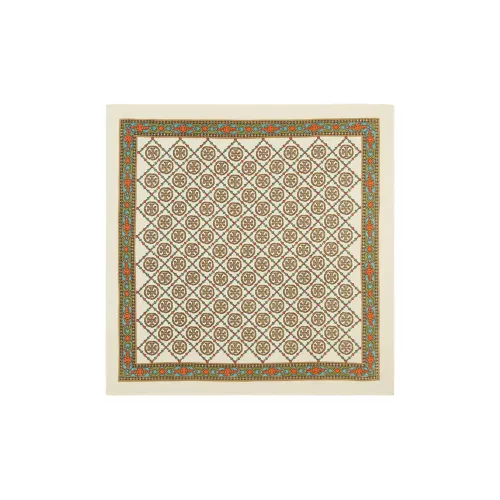 TORY BURCH Silk Scarves Unisex Brown