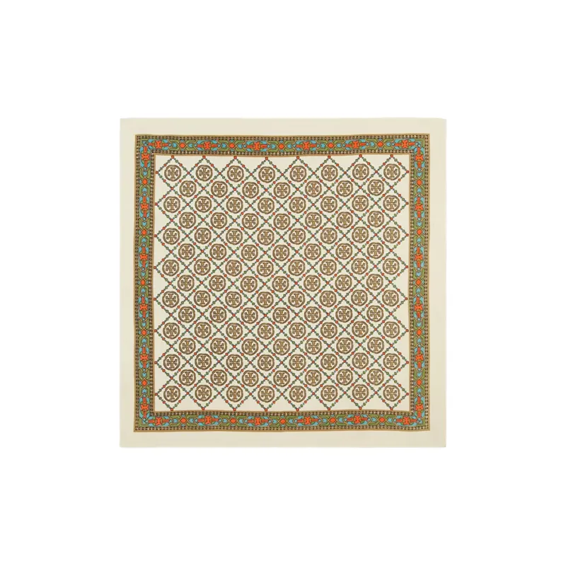 TORY BURCH Silk Scarves Unisex Brown-0