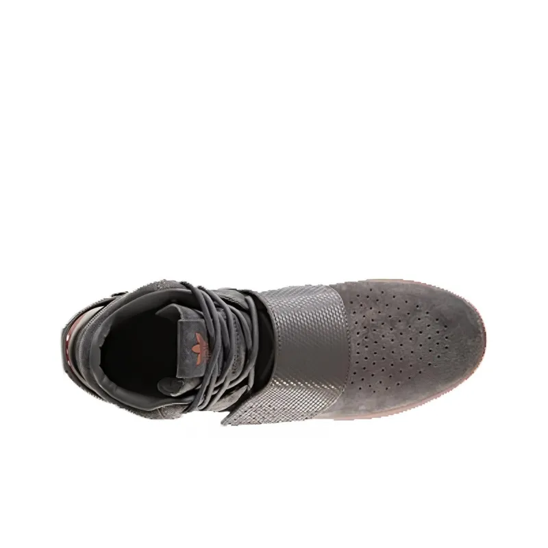 Adidas Originals Tubula Invader Strap 2017 Non-slip Lightweight Mid-Top Skateboard Shoes Unisex Gray-3