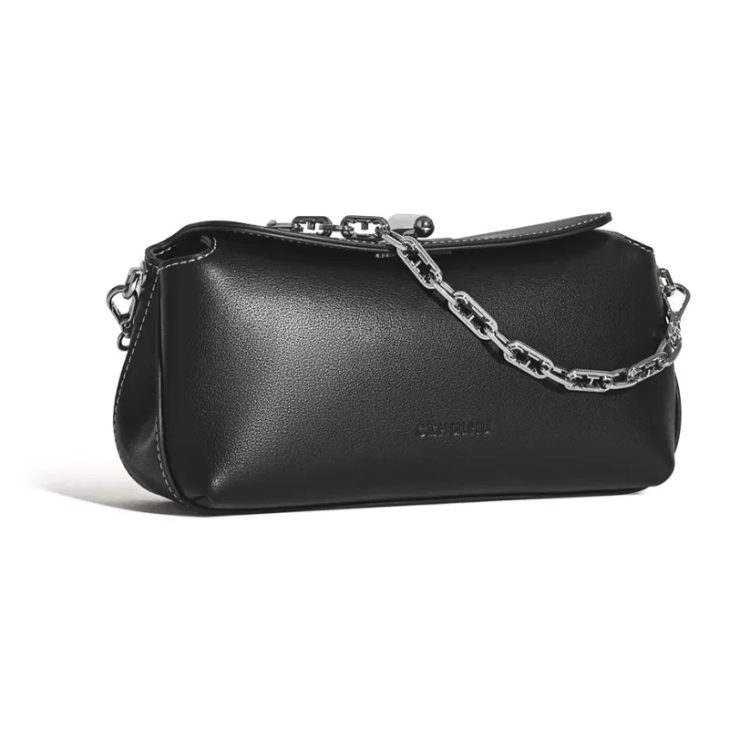 Cthulhu Cow Leather Detachable Chain Baguette Bag Medium Size Women's-8