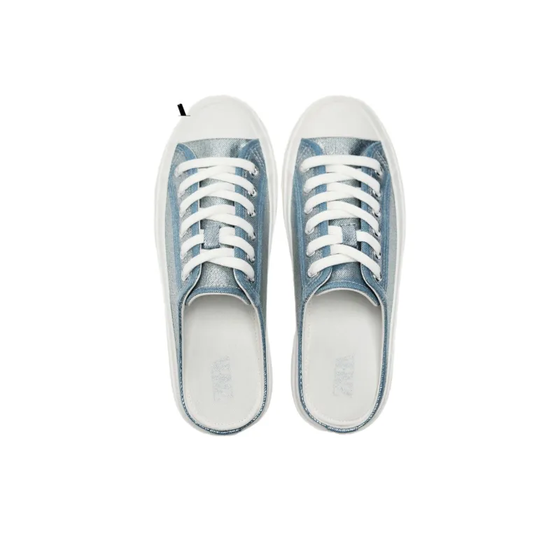 ZARA Other Wrap-toe Slippers Women's Blue-5
