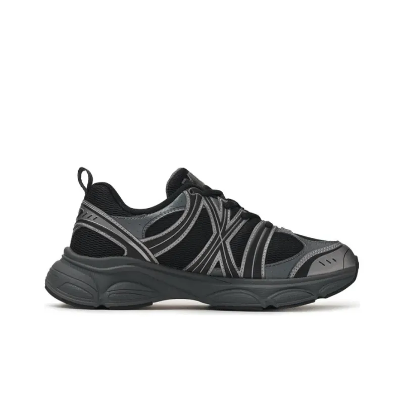 MLB Chunky Runner Ace Runner Wear Resistant Low Top Casual Running Shoes Unisex Black-1