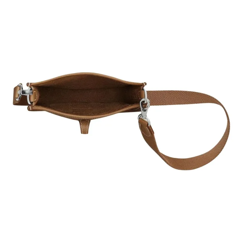 HERMES Evelyne Taurillon Clemence Leather Shoulder Bag Crossbody Bag Mini Unisex Brown-6