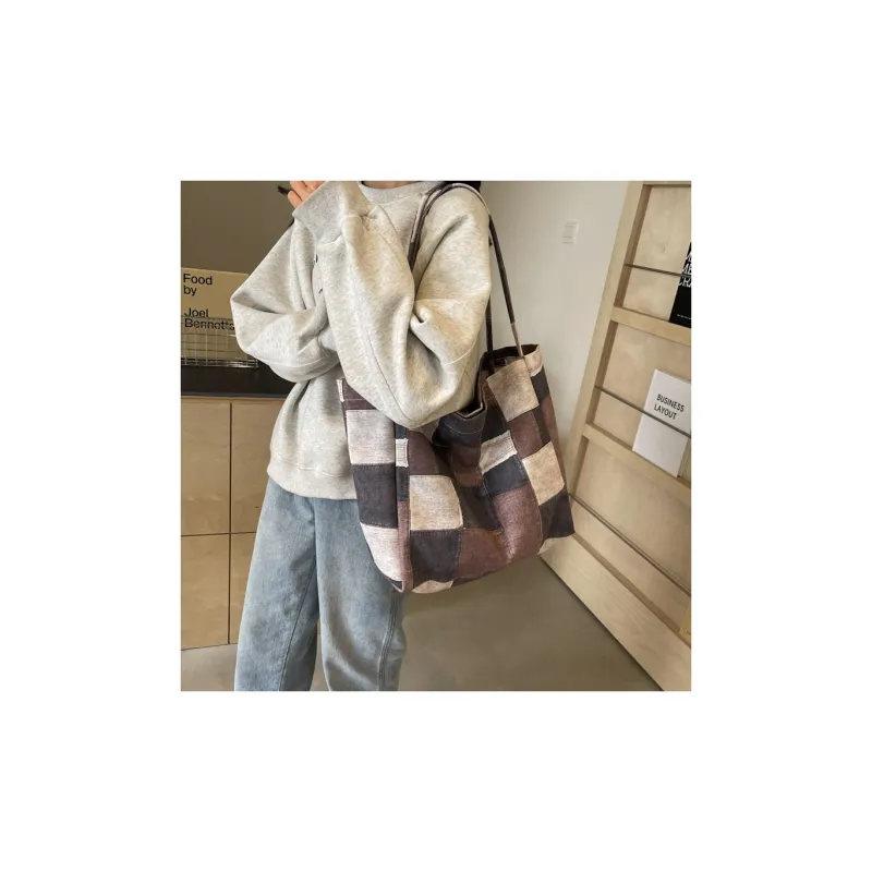 Gerlanx Canvas Canvas Bag Shoulder Bags Large Size Women's Blue Black Coffee-14