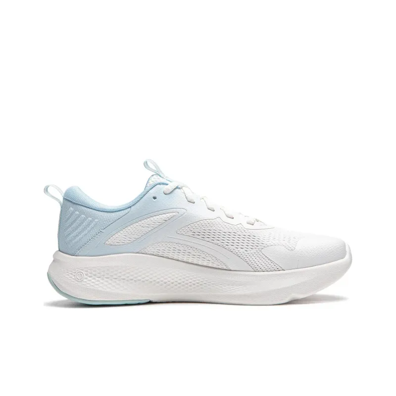 LiNing Anti-Slip Wear-Resistant Low-Top Casual Shoes Women's White Blue-1