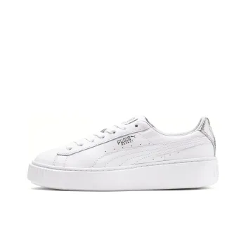 PUMA Basket Platform Sneakers White/Silver Women's