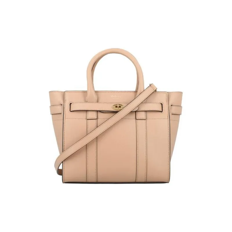 Mulberry Bayswater Calfskin Handbag Mini Women's Beige-0