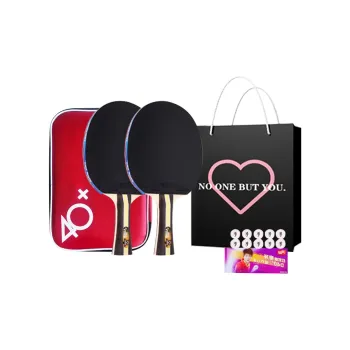 DHS Ping Pong Paddles Unisex Pure Wood Red/Black