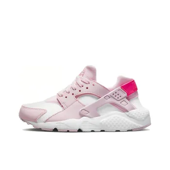 Nike Huarache Run Cushioning, Slip Resistant, And Abrasion Resistant Low Top Marathon Running Shoes GS Pink White