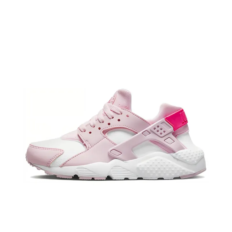 Nike Huarache Run Cushioning, Slip Resistant, And Abrasion Resistant Low Top Marathon Running Shoes GS Pink White-0