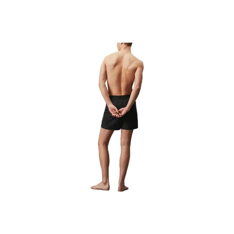 CALVIN KLEIN Medium Drawstring Swim Shorts Intense Power Beach Shorts Men's Black-1