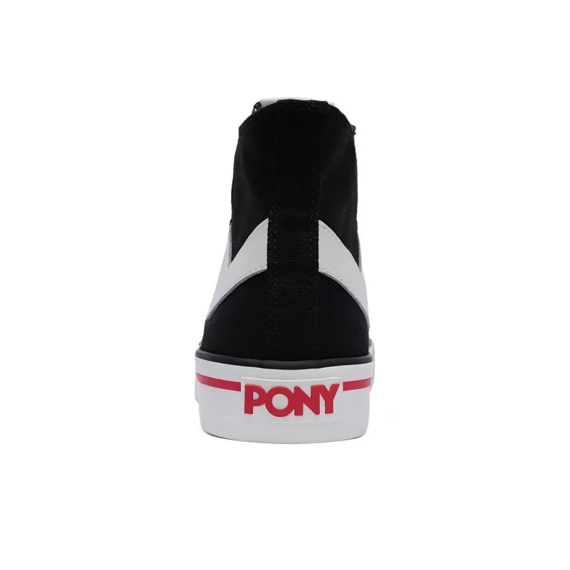 PONY Shooter Anti Slip Wear Resistant Breathable Lightweight High Top Canvas Shoes Unisex Black-3