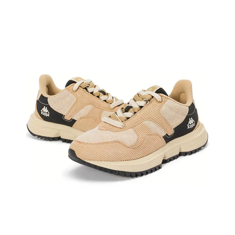 Kappa Slip Resistant, Abrasion Resistant, Lightweight Coverage Low Top Chunky Sneakers Unisex Khaki White-3