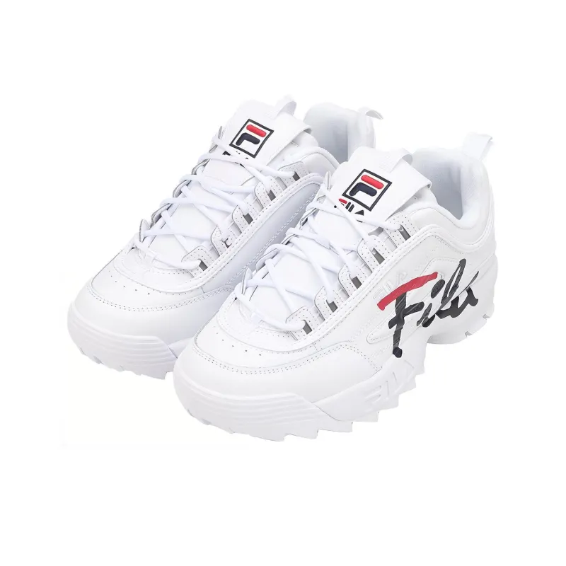 FILA Low Top Side Logo Daddy Shoes 'White Black'-2