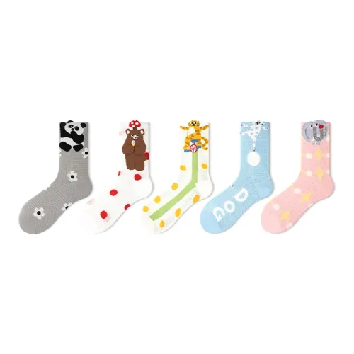 Primeet Mid Calf Socks Women's 5 Pack
