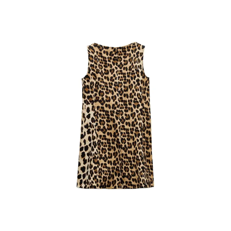 ZARA ZW Series Sleeveless Dress Women's Leopard Print-1