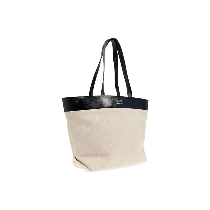 Ami Paris Logo plaque Panelled Tote Bag-1